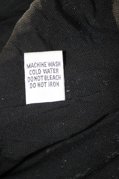 Aris A Women Black Geometric 80s Polyester Round Neck 3/4 Sleeve Jacket Size XL