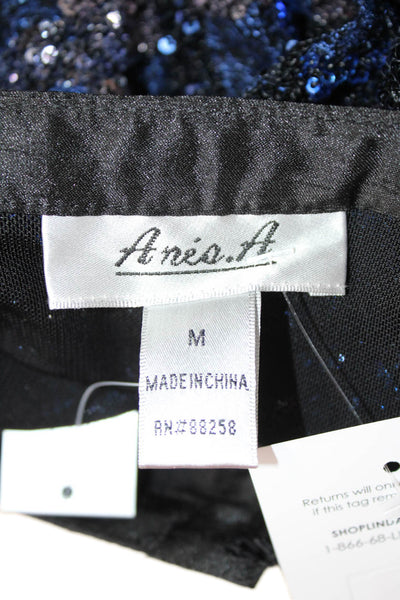 Aris A. Womens Black Argyle 80s 3/4 Sleeve Hook & Eye Jacket Size M