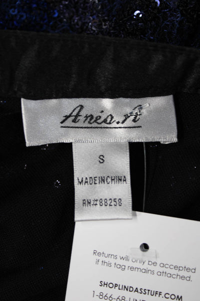 Aris A. Women Black Argyle 80s Polyester 3/4 Sleeve Jacket Size S