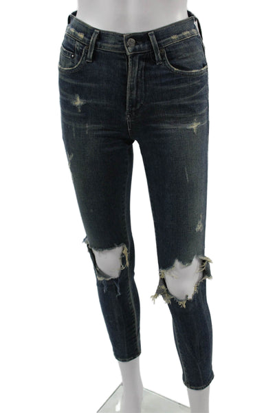 Citizens of Humanity Women Skinny Ankle Jeans Dark Blue Mid Rise Size 24