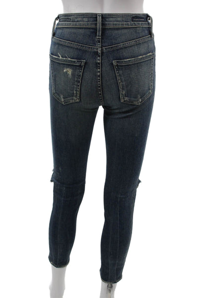 Citizens of Humanity Women Skinny Ankle Jeans Dark Blue Mid Rise Size 24