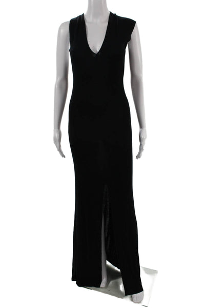 Jacquemus Women Bodycon Maxi Dress Black V-Neck Sleeveless Size 34