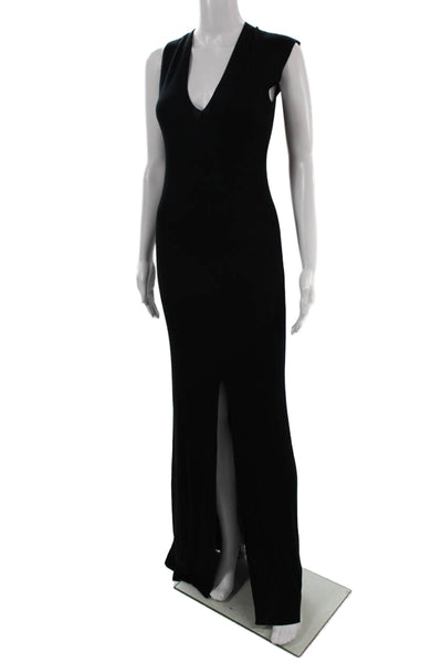 Jacquemus Women Bodycon Maxi Dress Black V-Neck Sleeveless Size 34