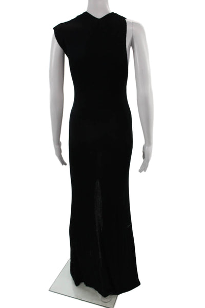 Jacquemus Women Bodycon Maxi Dress Black V-Neck Sleeveless Size 34