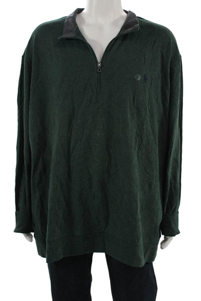 Polo Ralph Lauren Mens Pullover Sweatshirt Green Mock Neck Size Big 3X
