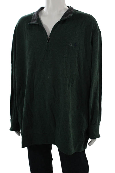 Polo Ralph Lauren Mens Pullover Sweatshirt Green Mock Neck Size Big 3X