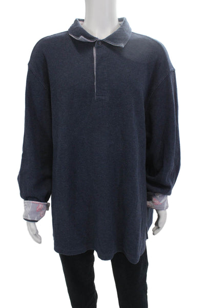 Tommy Bahama Mens Long Sleeves Rugby Sweater Blue Size Extra Extra Extra Large