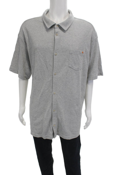 Tommy Bahama Mens Island Zone Button Shirt Grey Size Extra Extra Extra Large