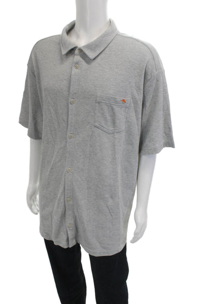 Tommy Bahama Mens Island Zone Button Shirt Grey Size Extra Extra Extra Large