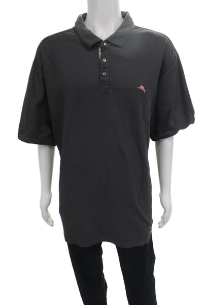 Tommy Bahama Mens Short Sleeves Rugby Shirt Grey Size Extra Extra Extra Large