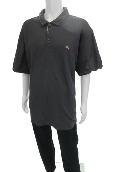 Tommy Bahama Mens Short Sleeves Rugby Shirt Grey Size Extra Extra Extra Large