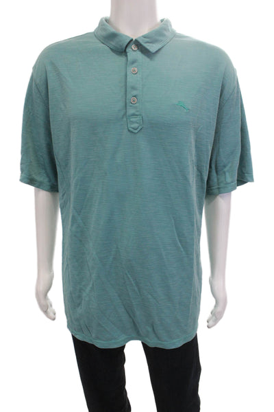 Tommy Bahama Mens Short Sleeves Polo Shirt Blue Size Extra Extra Extra Large