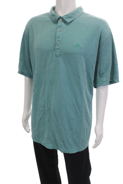 Tommy Bahama Mens Short Sleeves Polo Shirt Blue Size Extra Extra Extra Large