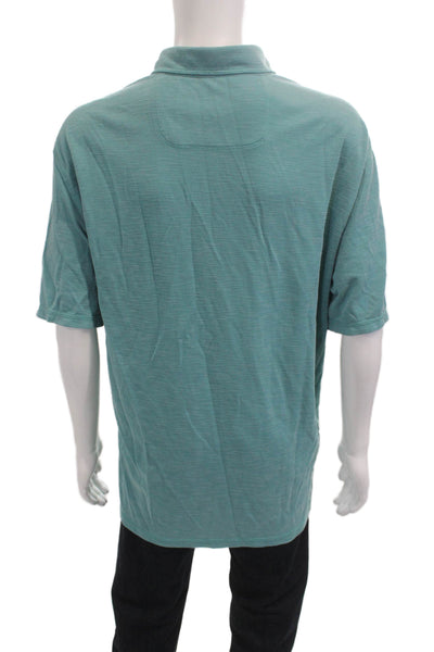 Tommy Bahama Mens Short Sleeves Polo Shirt Blue Size Extra Extra Extra Large