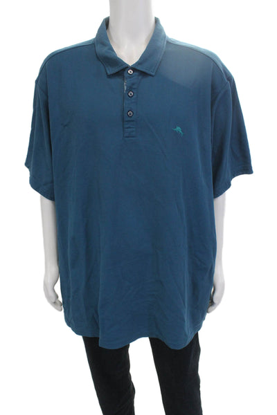 Tommy Bahama Mens Short Sleeves Rugby Shirt Blue Size Extra Extra Extra Large