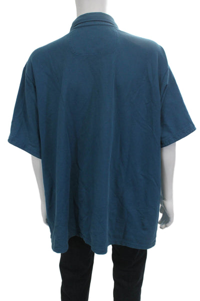 Tommy Bahama Mens Short Sleeves Rugby Shirt Blue Size Extra Extra Extra Large
