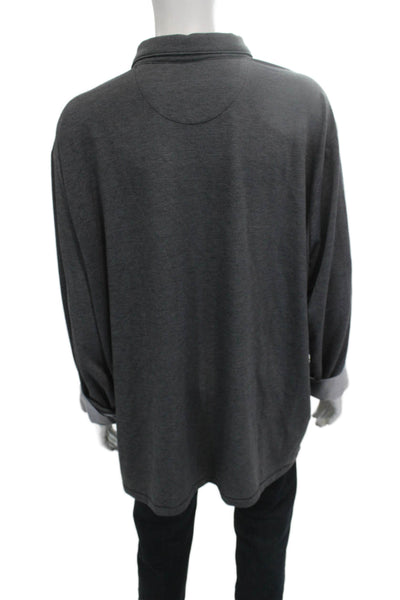 Tommy Bahama Mens Long Sleeves Polo Shirt Black Size Extra Extra Extra Large