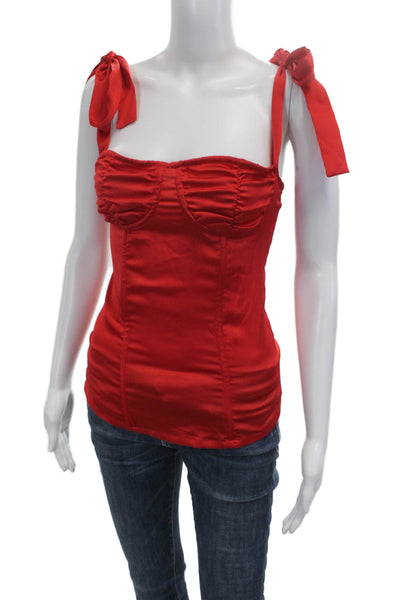 Lioness Women Red Camisole Square Neck Tie Back Polyester Size 4