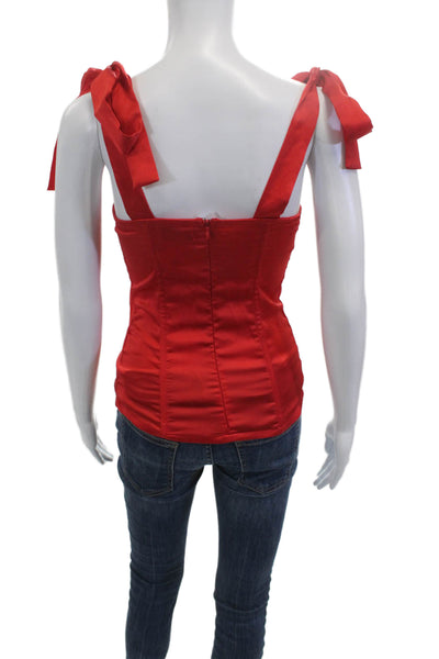 Lioness Women Red Camisole Square Neck Tie Back Polyester Size 4