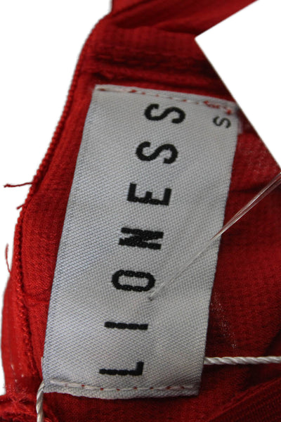 Lioness Women Red Camisole Square Neck Tie Back Polyester Size 4