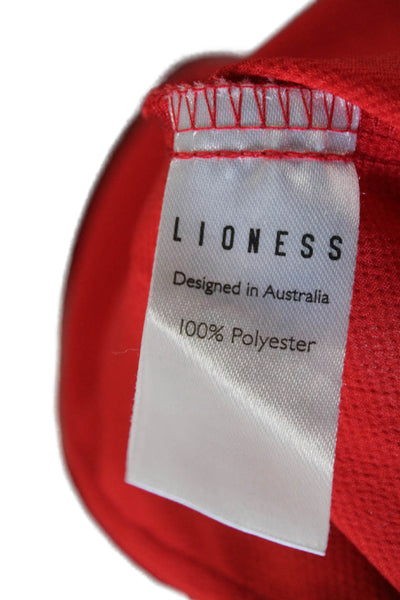 Lioness Women Red Camisole Square Neck Tie Back Polyester Size 4