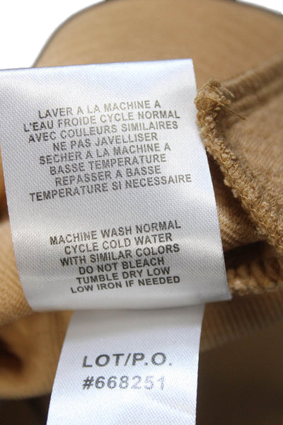 Tribal Unisex Striped Mock Neck Pullover Sweater Beige Long Sleeve Size S