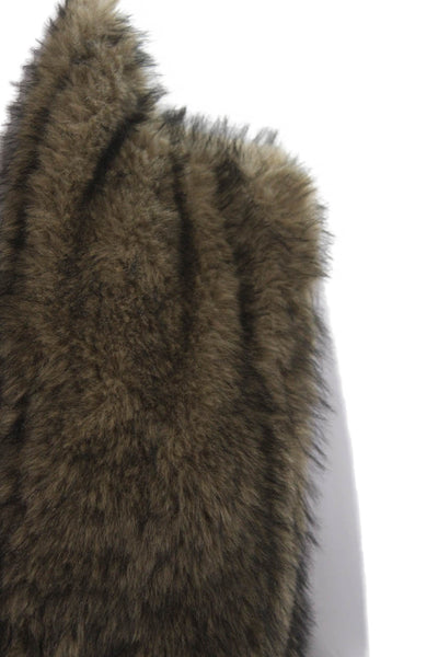 Adroit Atelier Womens Brown High Neck Sleeveless Animal Print Vest Size XS