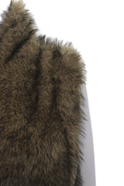 Adroit Atelier Women Brown Sleeveless High-Neck Polyester Vest Hook&Eye Size M