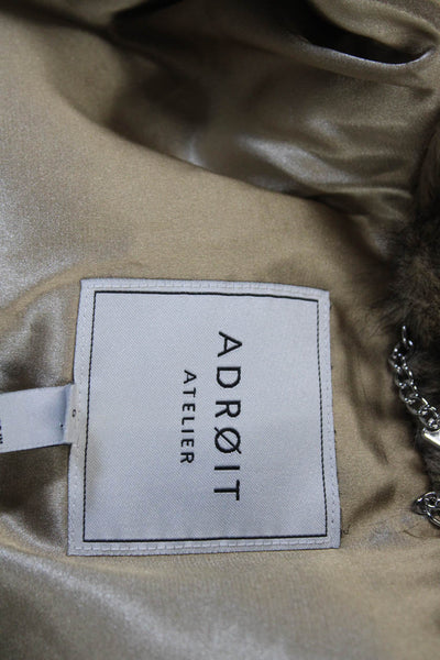 Adroit Atelier Women Brown Sleeveless High-Neck Polyester Vest Hook&Eye Size M