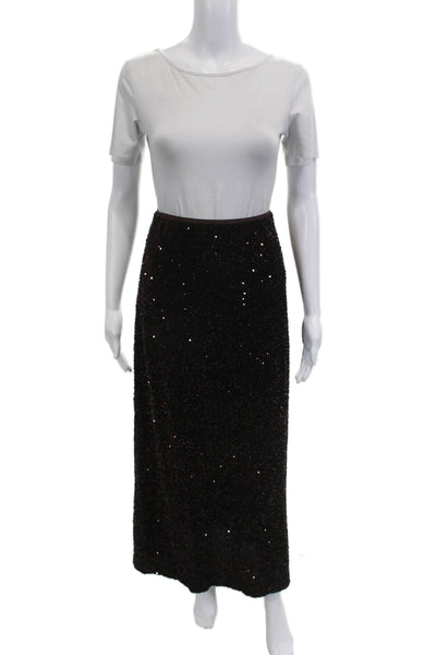 Jessie Liu Women Maxi Straight Pencil Skirt Black 100% Polyester Size XS