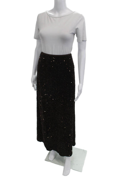 Jessie Liu Women Maxi Straight Pencil Skirt Black 100% Polyester Size XS