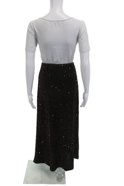 Jessie Liu Women Maxi Straight Pencil Skirt Black 100% Polyester Size XS