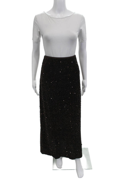 Jessie Liu Womens Maxi Skirt Black 100% Polyester Long Size S