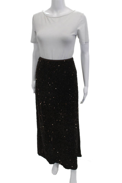 Jessie Liu Womens Maxi Skirt Black 100% Polyester Long Size S
