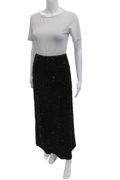 Jessie Liu Womens Maxi Straight Pencil Skirt Black 100% Polyester Size L