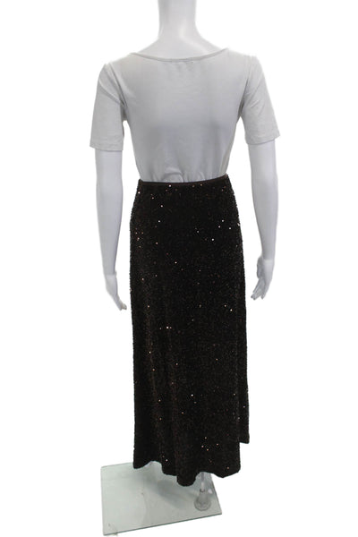 Jessie Liu Womens Maxi Straight Pencil Skirt Black 100% Polyester Size L