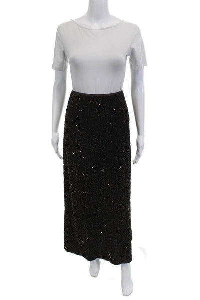 Jessie Liu Womens Maxi Straight Pencil Skirt Black Size M