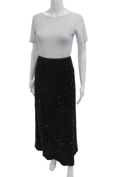 Jessie Liu Womens Maxi Straight Pencil Skirt Black Size M