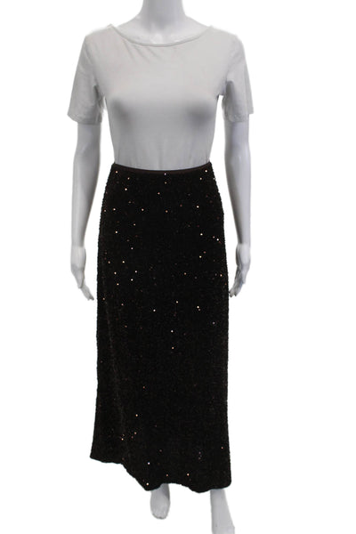 Jessie Liu Women Maxi Pencil Skirt Black Polyester Size XL