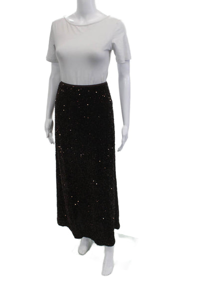 Jessie Liu Women Maxi Pencil Skirt Black Polyester Size XL