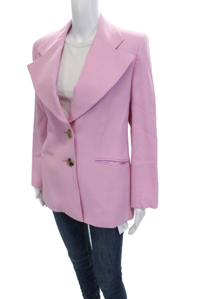 Khaite Women Quilted Blazer Pink Button Viscose Size 6