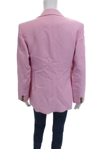 Khaite Women Quilted Blazer Pink Button Viscose Size 6