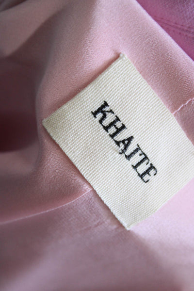 Khaite Women Quilted Blazer Pink Button Viscose Size 6