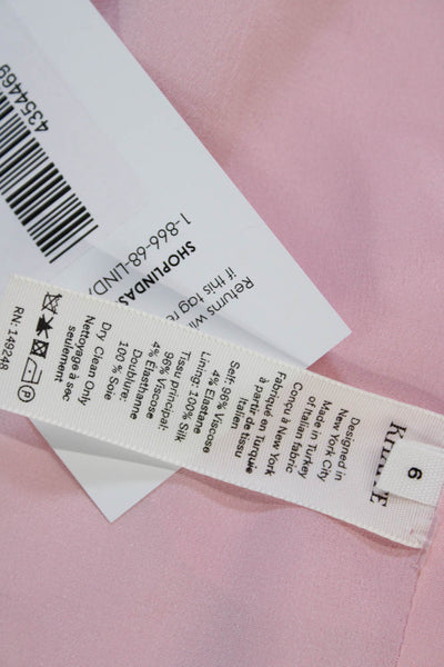 Khaite Women Quilted Blazer Pink Button Viscose Size 6