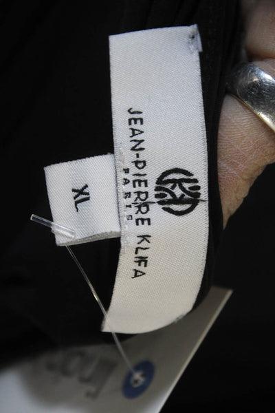 Jean-Pierre Klifa Womens Basic Black V-Neck 3/4 Sleeve Blouse Size XL