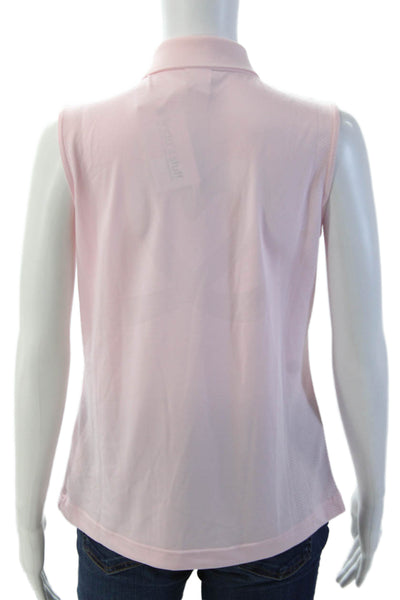 Daily Sports Womens Basic Polo Pink Collared Sleeveless Polyester Size M