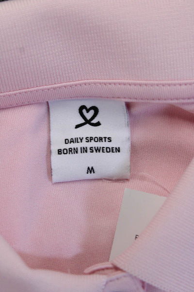 Daily Sports Womens Basic Polo Pink Collared Sleeveless Polyester Size M
