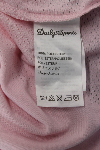 Daily Sports Womens Basic Polo Pink Collared Sleeveless Polyester Size M