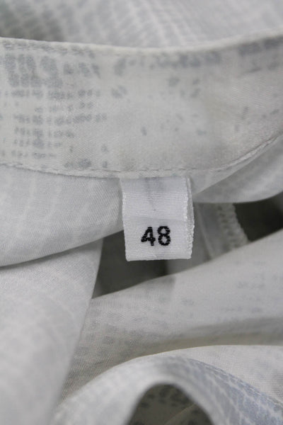 Amina Rubinacci Womens Tunic Blouse White Seta V-Neck Long Sleeve Size 48
