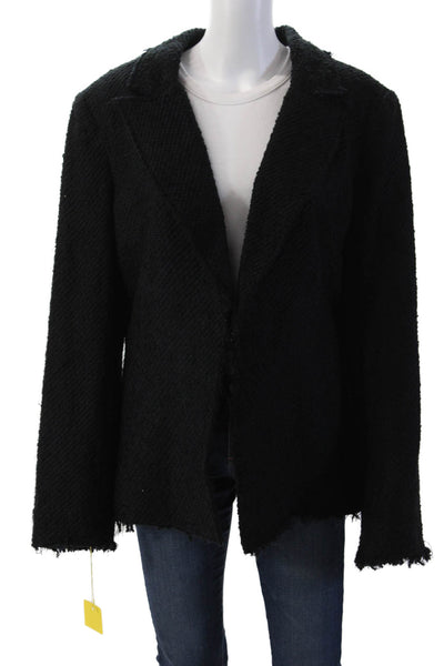 Finley Womens Classic Collared Black Blazer Long Sleeve Button Solid Size XL